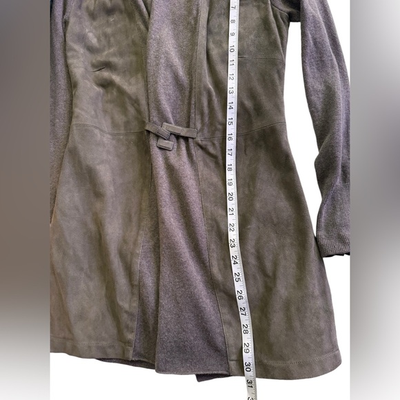 Fabiana Filipi Womens Grey Long Sleeve Wool & Leather Coat Size S - Picture 7 of 12